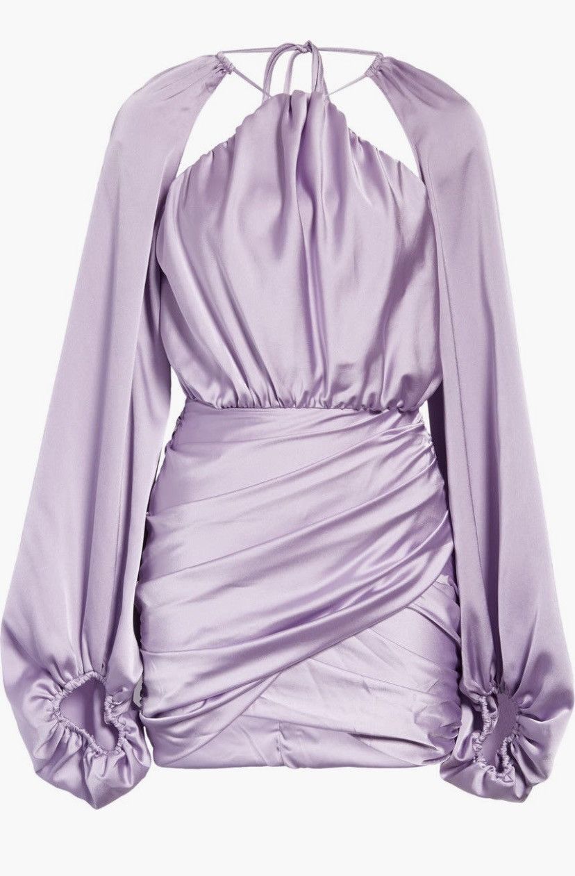 House of CB House of CB Kate Halter Neck Long Sleeve Satin Midi Dress Size S / US 4 / IT 40 - 4 Thumbnail