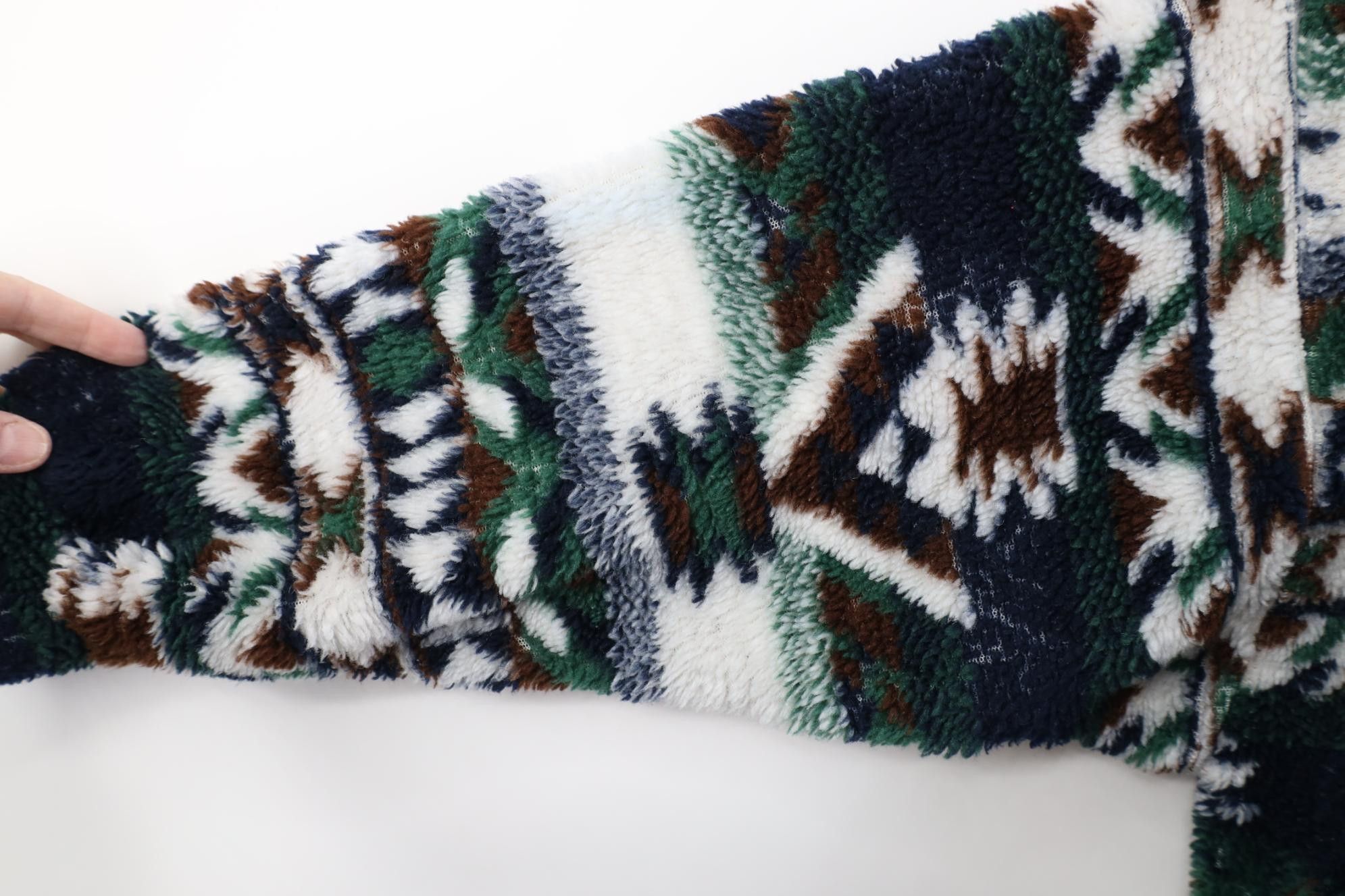 Vintage Vintage 90s Streetwear Southwestern Deep Pile Fleece Sweater Size M / US 6-8 / IT 42-44 - 8 Thumbnail