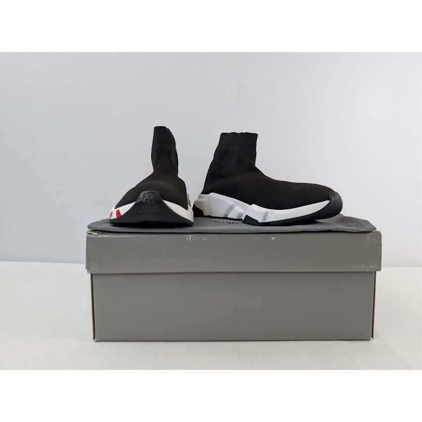 Balenciaga o1rshd1 Speed LT Graffiti Sneakers in Black / White / Red Size US 8 / EU 41 - 19 Thumbnail