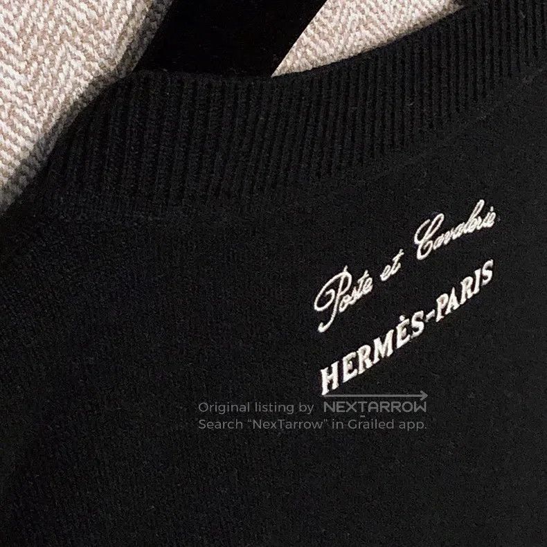 Hermes Hermes Black and white cashmere knitted long sleeve dress, Size XS / US 0-2 / IT 36-38 - 6 Thumbnail