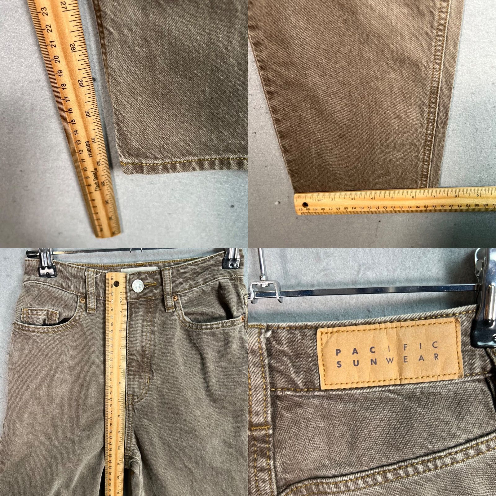 Pacsun VINTAGE PacSun 90s Boyfriend Jeans High-Waisted Relaxed Fit Brown Denim Womens Size 22 Size 22" - 8 Thumbnail