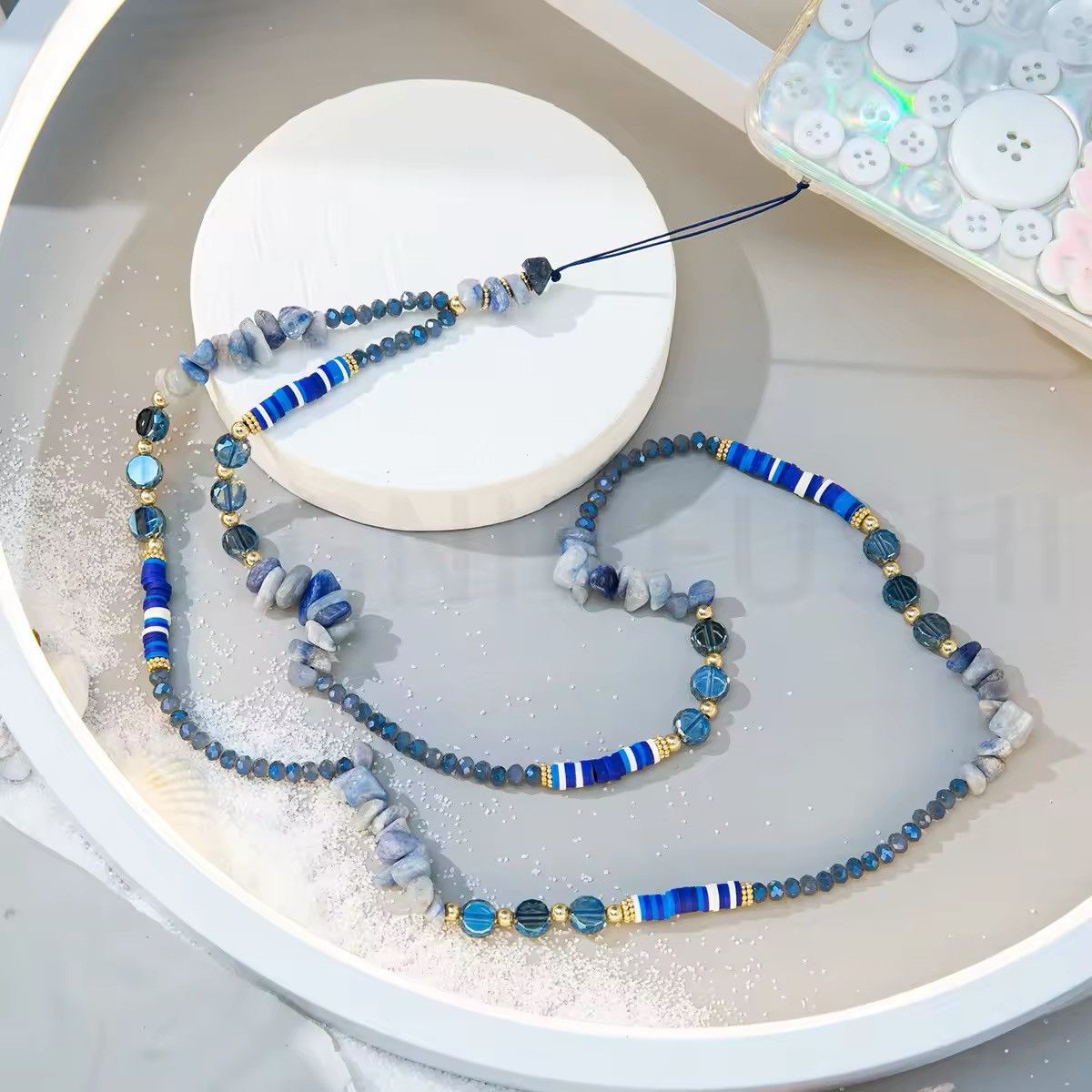 Vintage Crystal Beaded Stone Chain Fashion Long Strap Size ONE SIZE - 2 Thumbnail
