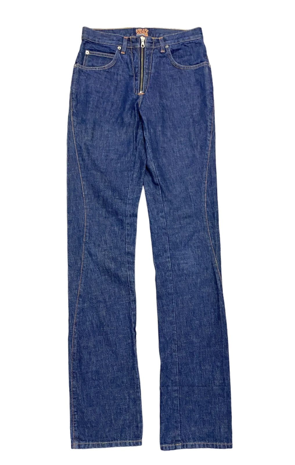 Walter Van Beirendonck Vtg W&Lt center Zipper Curve stitch denim Size 28" / US 6 / IT 42 - 2 Thumbnail