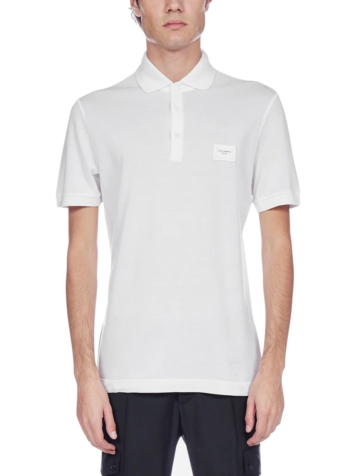Dolce & Gabbana Dolce & Gabbana White Logo Plaque Polo Shirt New Size 52 Size US XXL / EU 58 / 5 - 1 Thumbnail