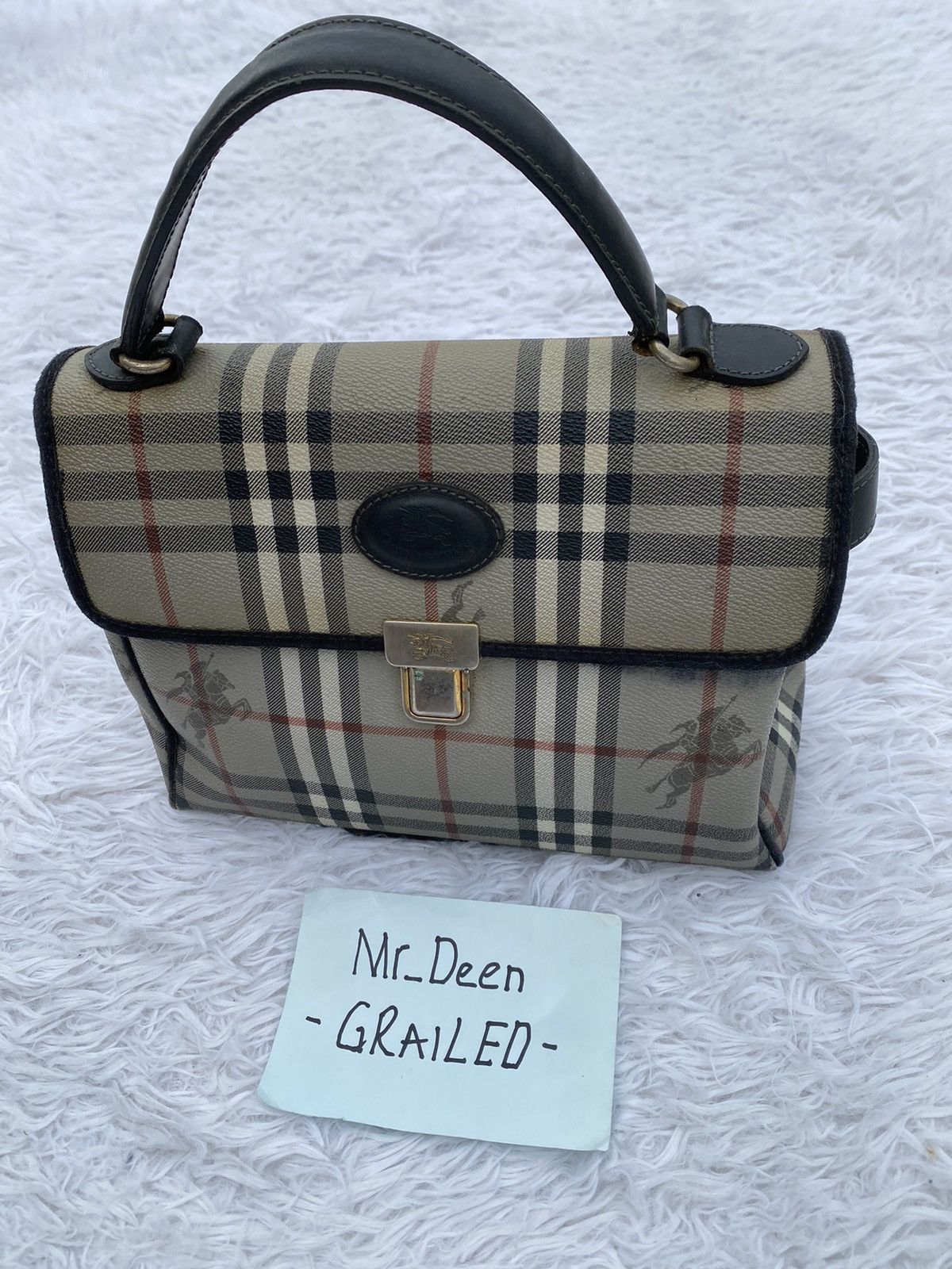 Burberry Rare Vintage 90s Burberry Nova Check Hand Bag Size ONE SIZE - 7 Thumbnail