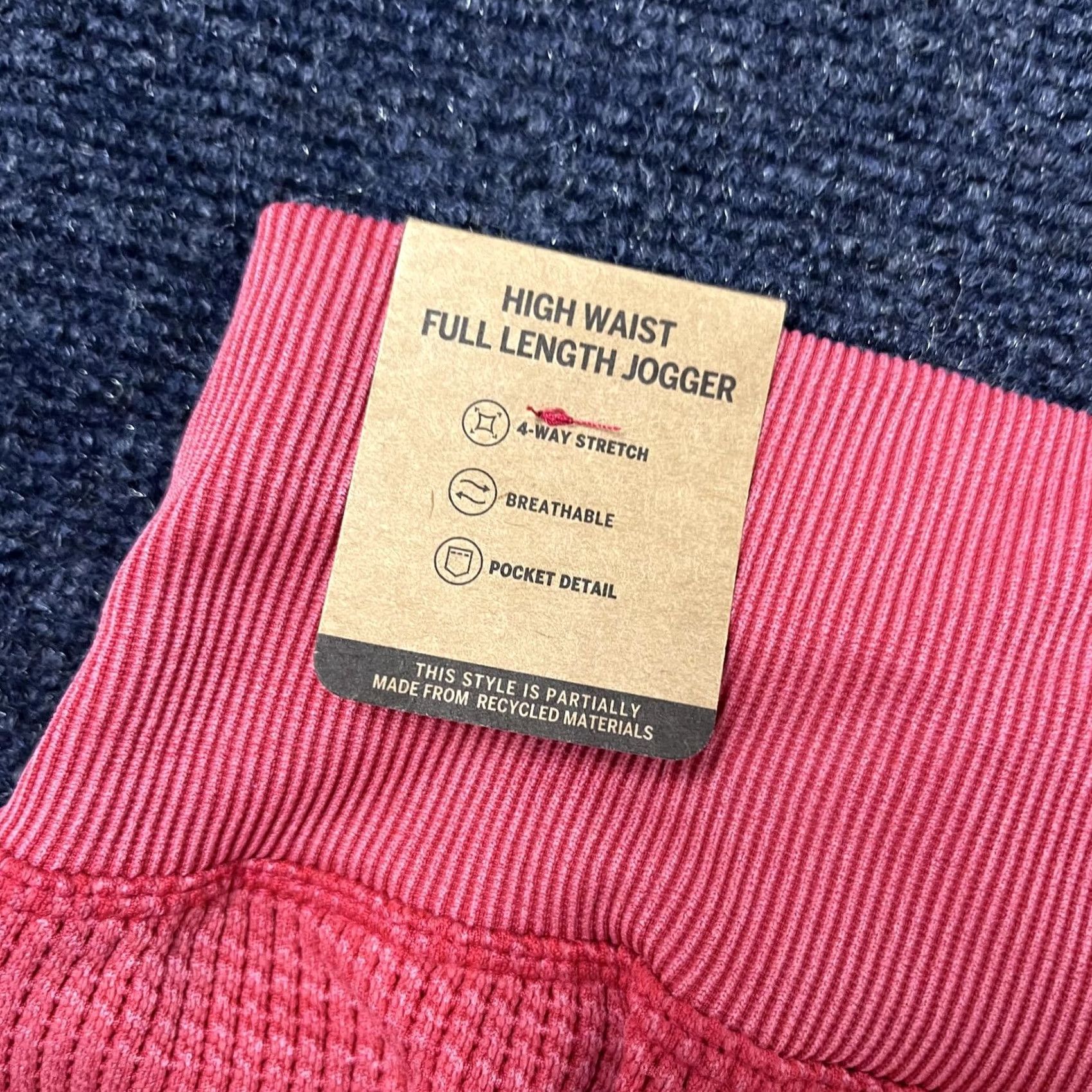 Pinko PINK Active Jogger Pants Womens Large Pink High Waist Full Length 4-Way Stretch Size 36" / US 14 / IT 50 - 4 Thumbnail
