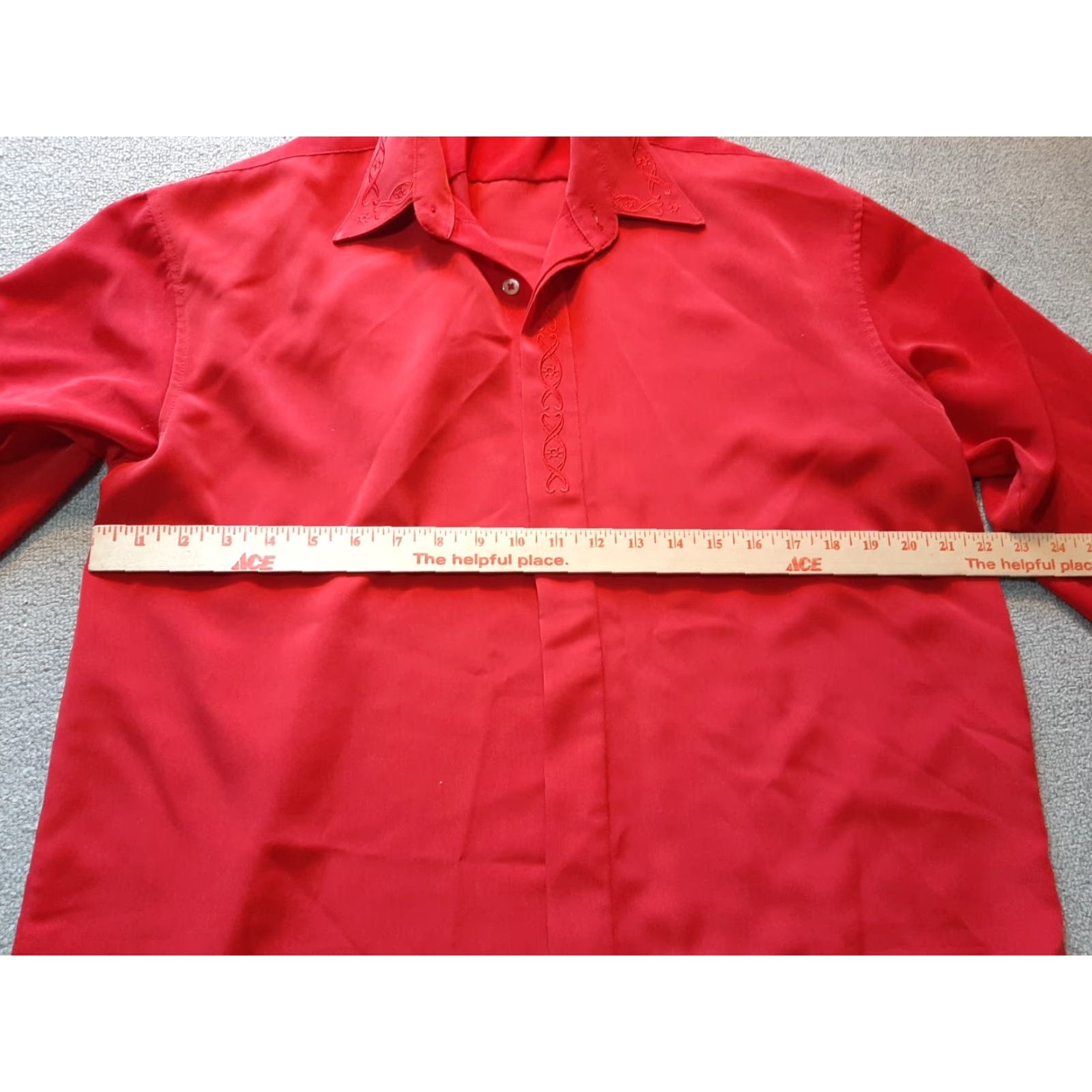 Vintage Bellini Women's Top Button-Down Red Long Sleeve Collared Shirt M Medium Womens Size M / US 6-8 / IT 42-44 - 7 Thumbnail