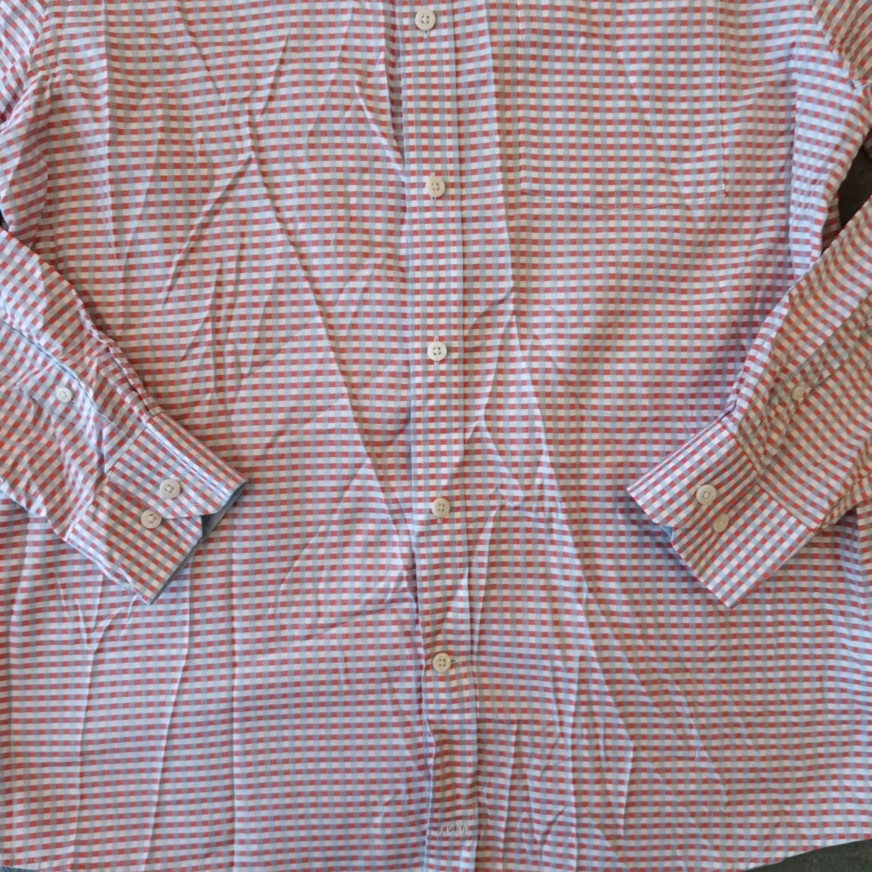 Johnston & Murphy Johnston & Murphy Shirt Mens Medium Orange Plaid Long Sleeve Button-Up Size US M / EU 48-50 / 2 - 4 Thumbnail