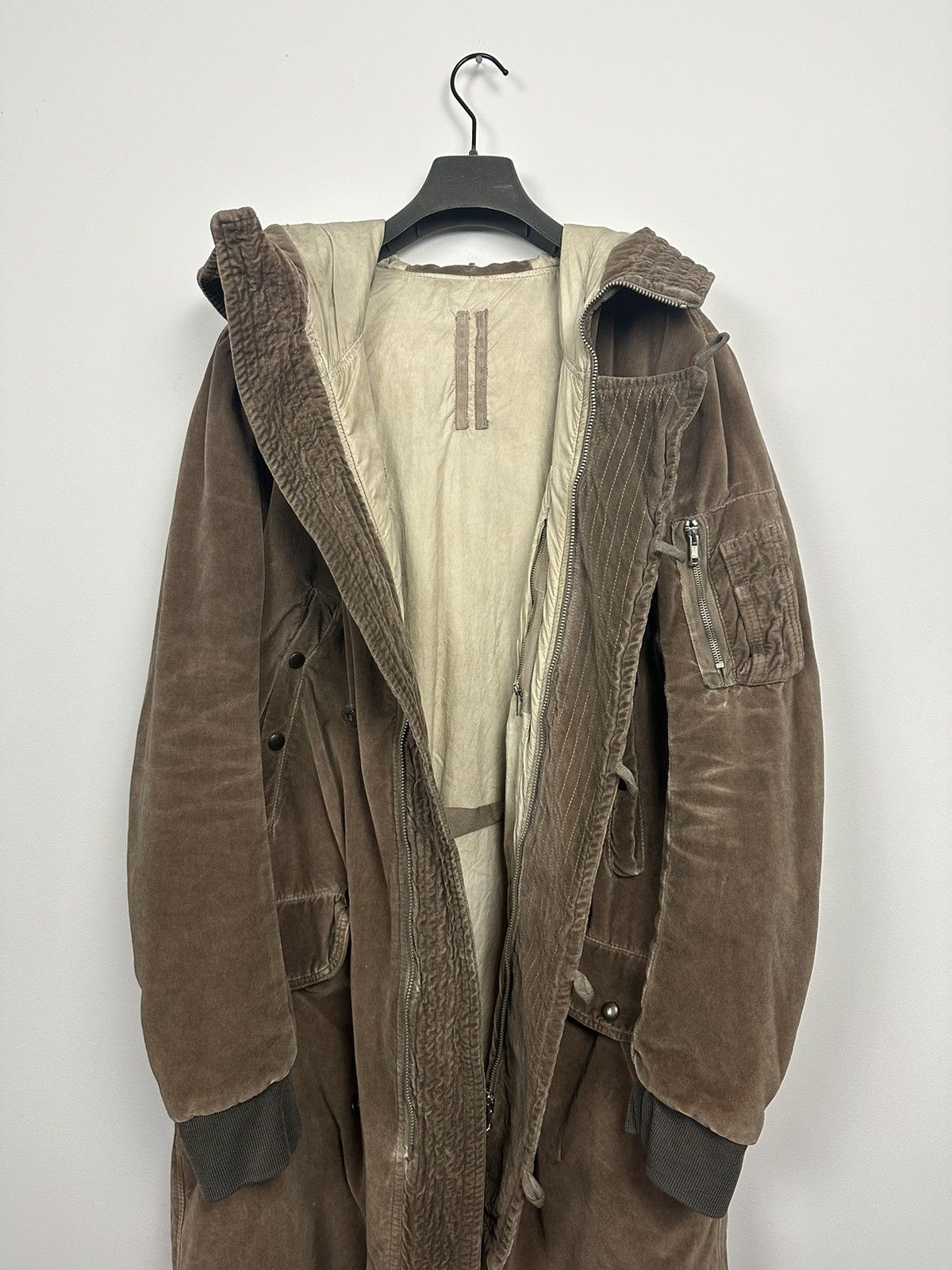 Rick Owens × Rick Owens Drkshdw DRKSHDW AW08 Crushed Velvet Exploder Parka Size US S / EU 44-46 / 1 - 6 Thumbnail