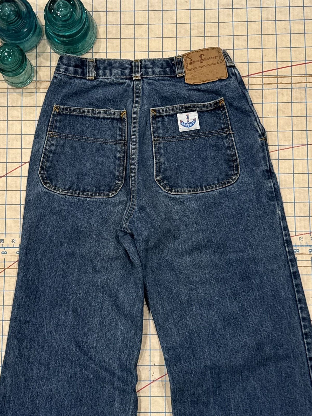Vintage Vintage Seafarer 70’s Flair Wide Leg Jeans tagged 29 Blue Size US 29 - 12 Thumbnail
