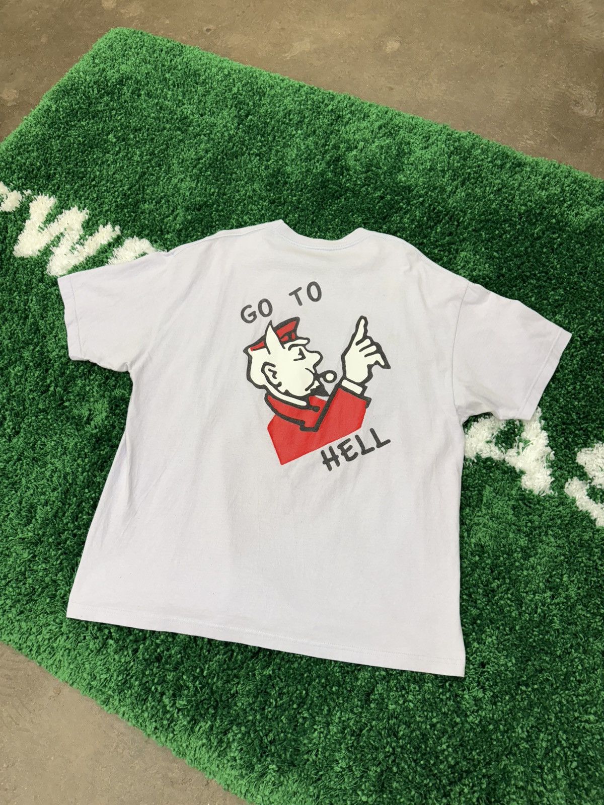 Superrradical Superrradical Baby Blue " Go To Hell " Monopoly Logo Tee Size US XXL / EU 58 / 5 - 2 Thumbnail