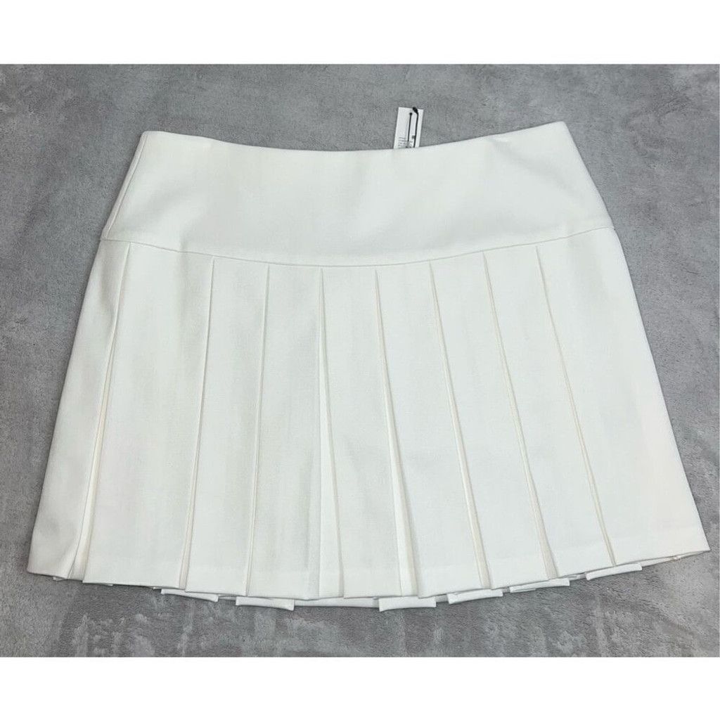 Alice + Olivia ALICE AND OLIVIA White Pleated MINI SKIRT 12 Size 34" / US 12 / IT 48 - 5 Thumbnail