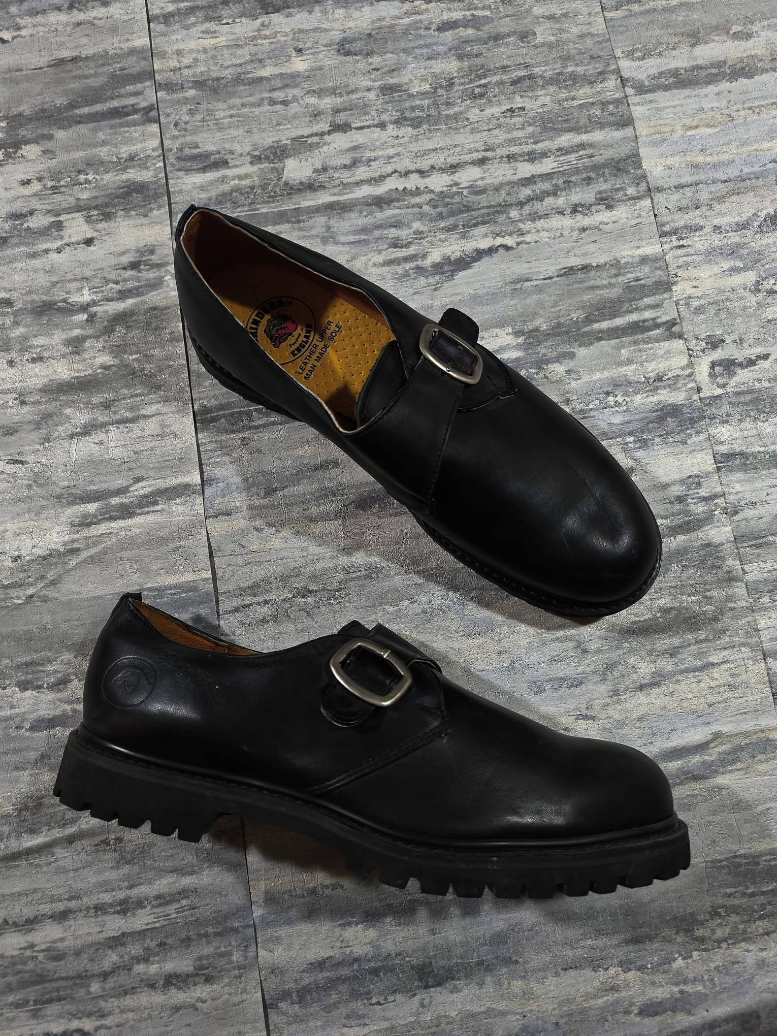 Leather monk strap genuine leather grinders England derby shoes Size US 13 / EU 46 - 7 Thumbnail
