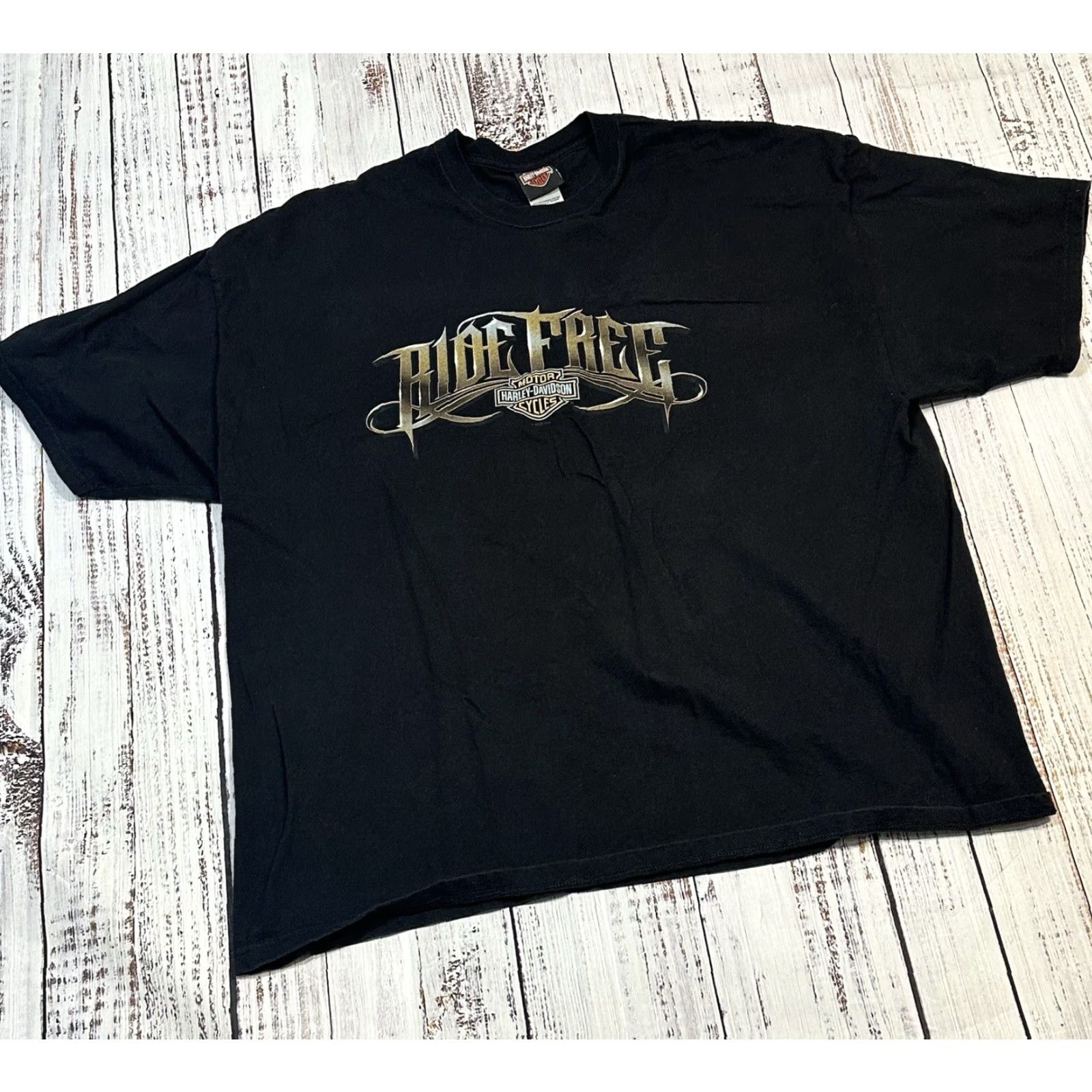 Harley Davidson Harley-Davidson American Legend Tee Biker USA Made Multicolor 3XL Mens Shirt Short Sleeve Crew Neck Nutter Fort Flame Wing Logo Size US XXL / EU 58 / 5 - 2 Thumbnail
