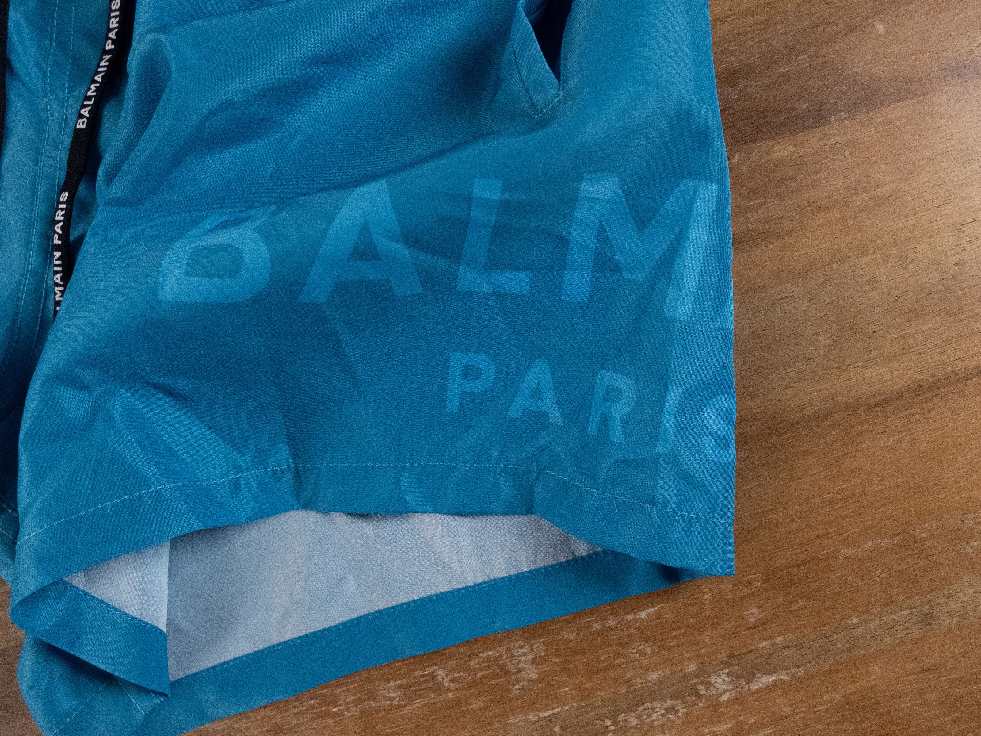 Balmain BALMAIN blue basic logo print swim shorts trunks Medium Size US 32 / EU 48 - 6 Thumbnail