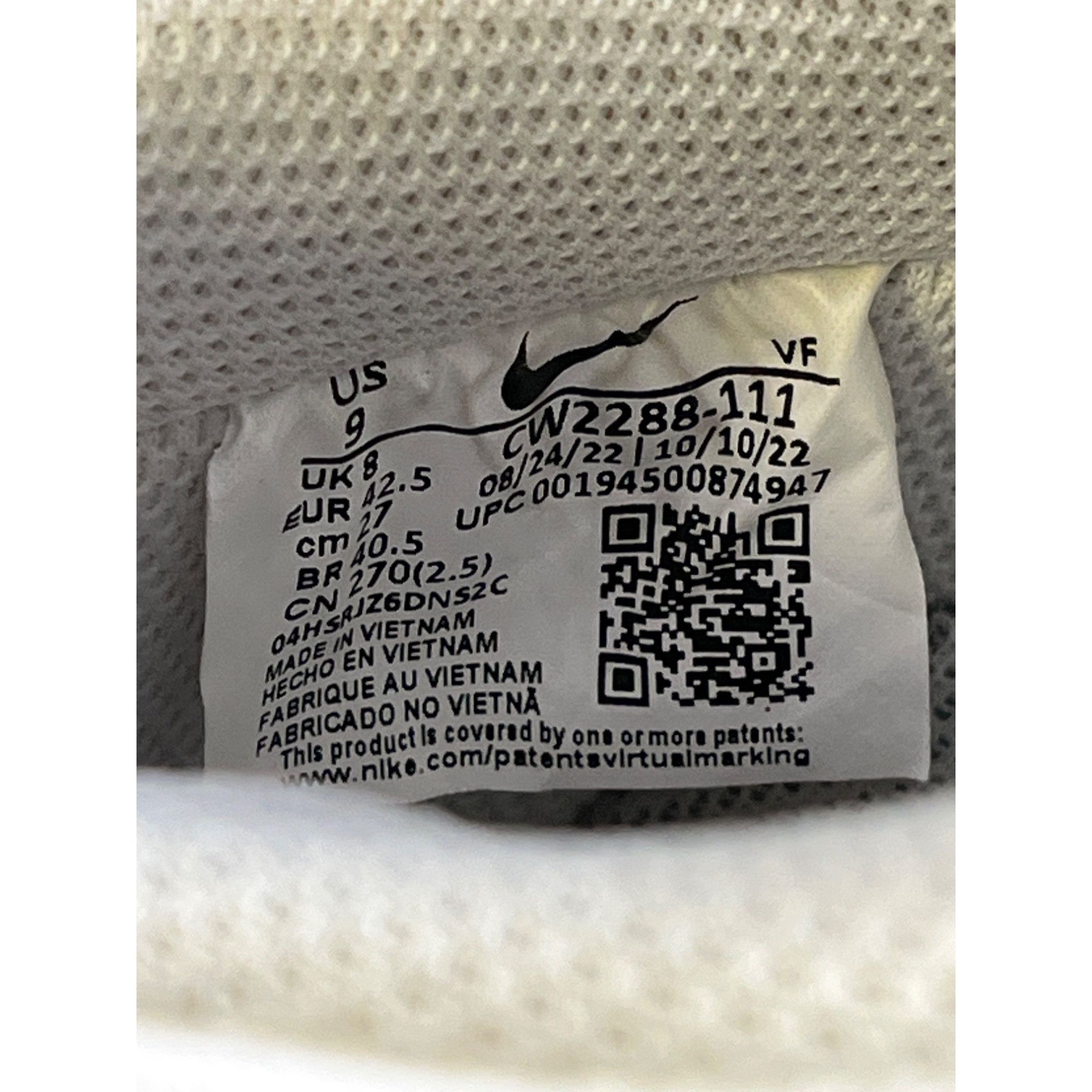 Nike Nike Air Force 1 Mens White Low Top Sneakers Size 9 SKU 6557 Size US 9 / EU 42 - 9 Thumbnail