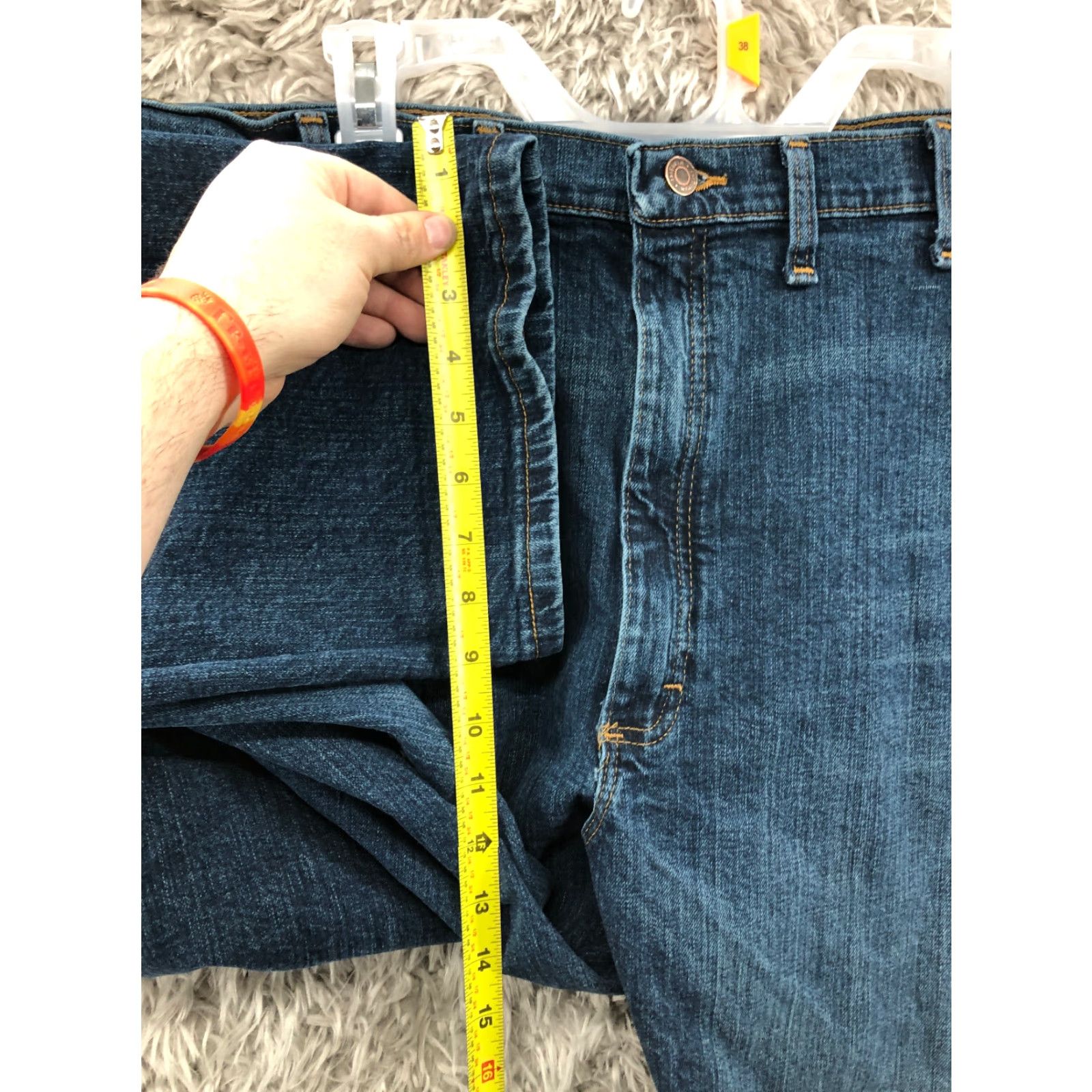 Wrangler Wrangler Jeans Mens 44x30 Mid Rise Straight Leg Dark Wash Blue Denim Size US 44 / EU 60 - 4 Thumbnail