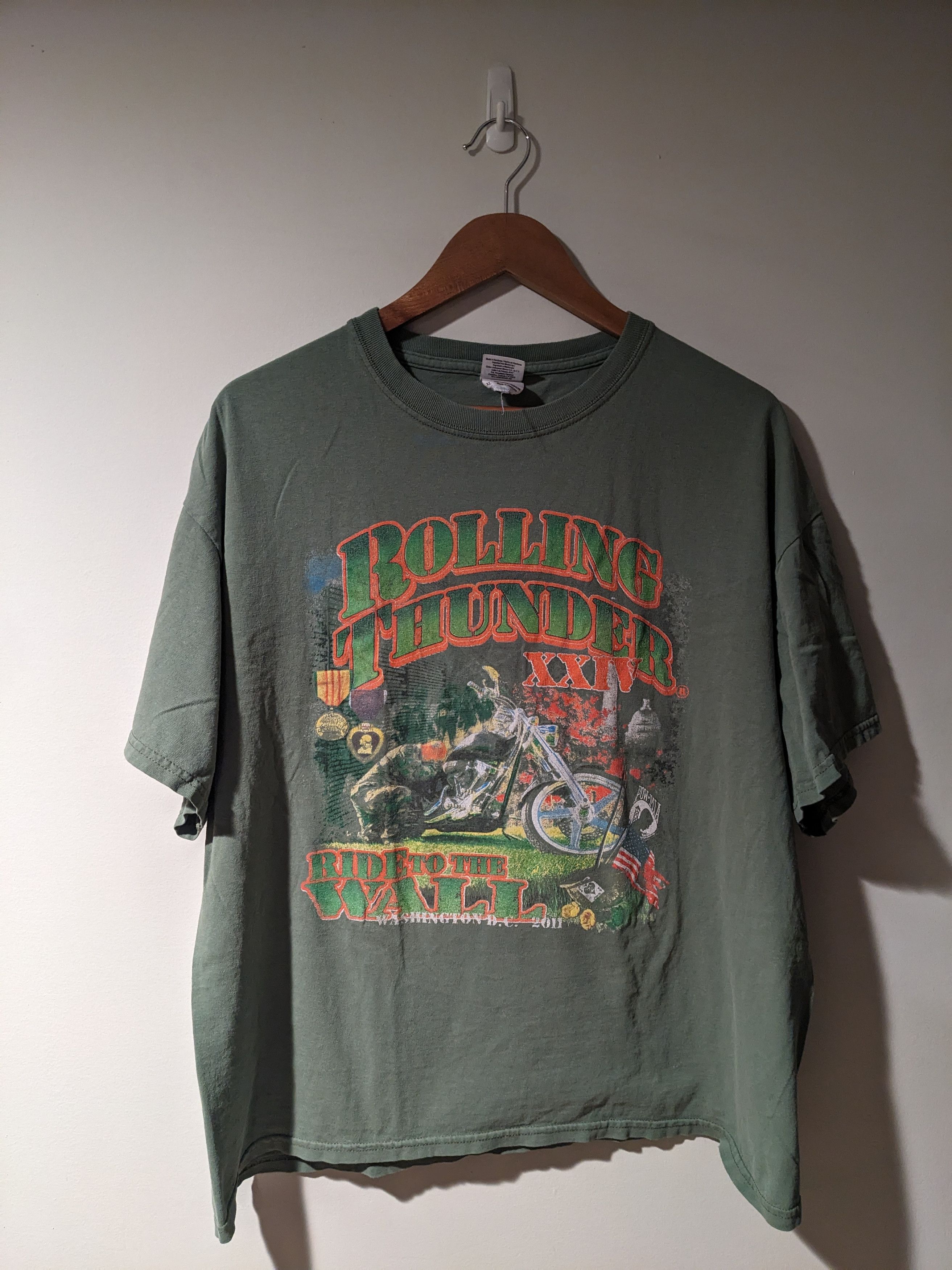 Harley Davidson × Vintage Vintage Rolling Thunder Motorcycle Veterans POW T-Shirt Size US XL / EU 56 / 4 - 1 Thumbnail