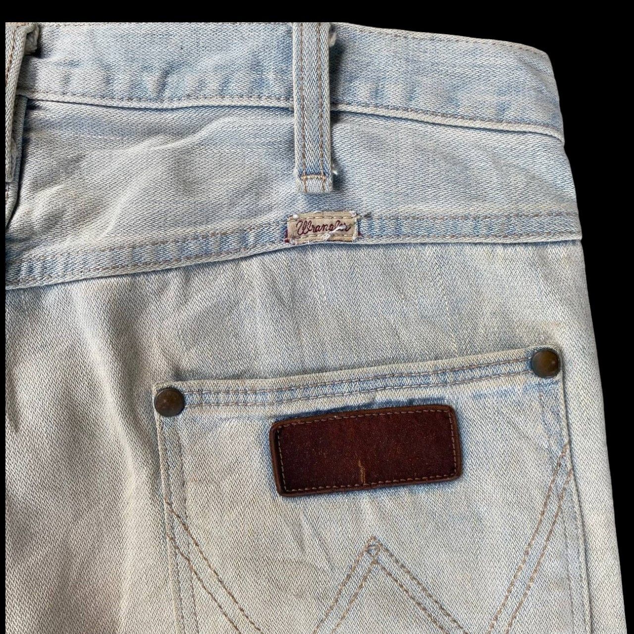AKM × Wrangler RARE AKM X WRANGLER FLARED BORO DISTRESSED DIRTY STAIN W28 Size US 28 / EU 44 - 9 Thumbnail