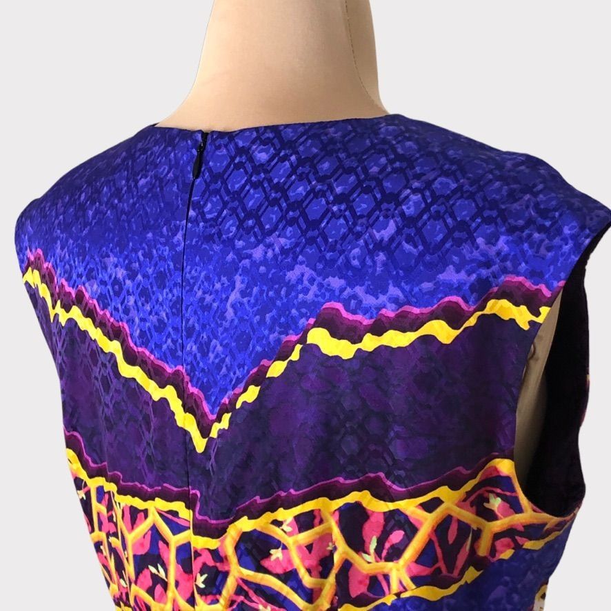 Peter Pilotto Peter Pilotto Sleeveless Dress 10 Silk Purple Gold Pink Abst Size L / US 10 / IT 46 - 5 Thumbnail