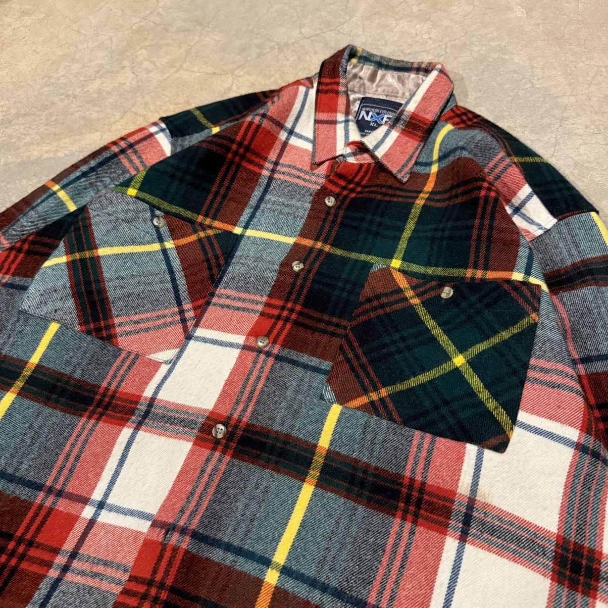 Vintage Vtg 2000s Faded Distressed Flannel Shirt ERD Grunge Skater Size US XL / EU 56 / 4 - 3 Thumbnail