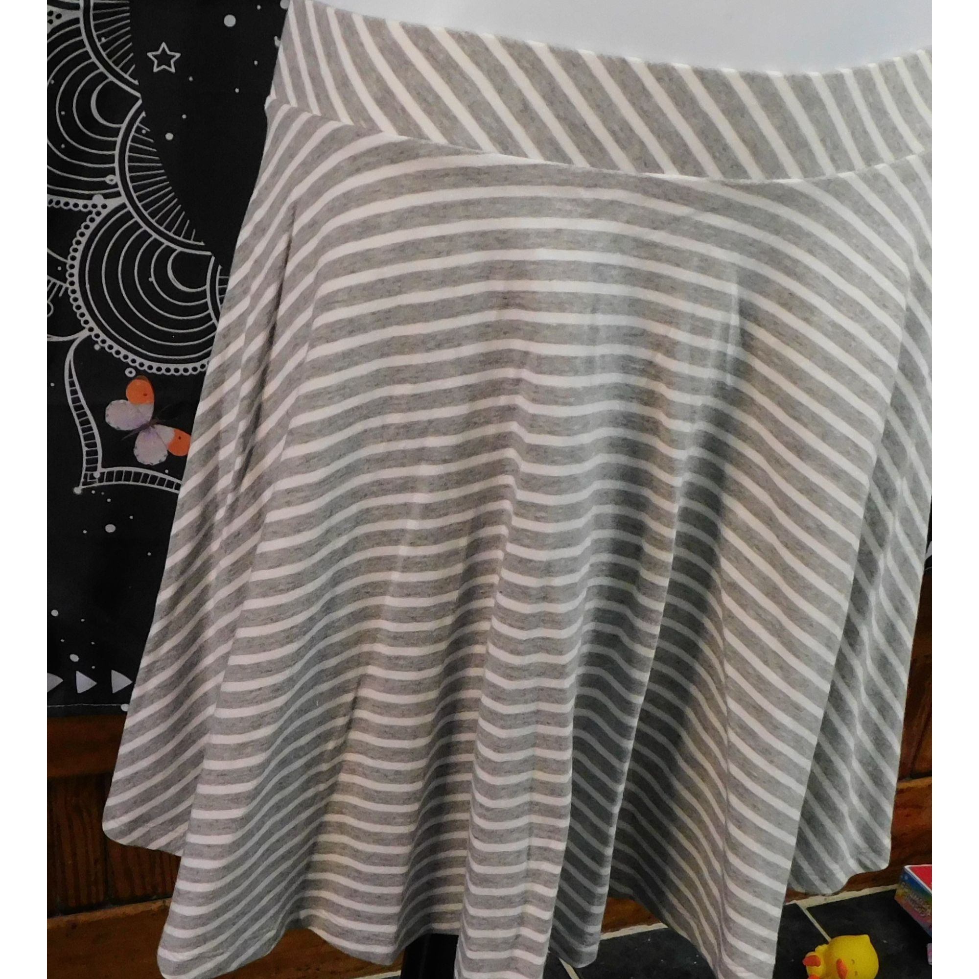 Other SO Striped Skater Skirt Light Grey And White Size 26" / US 2 / IT 38 - 3 Thumbnail