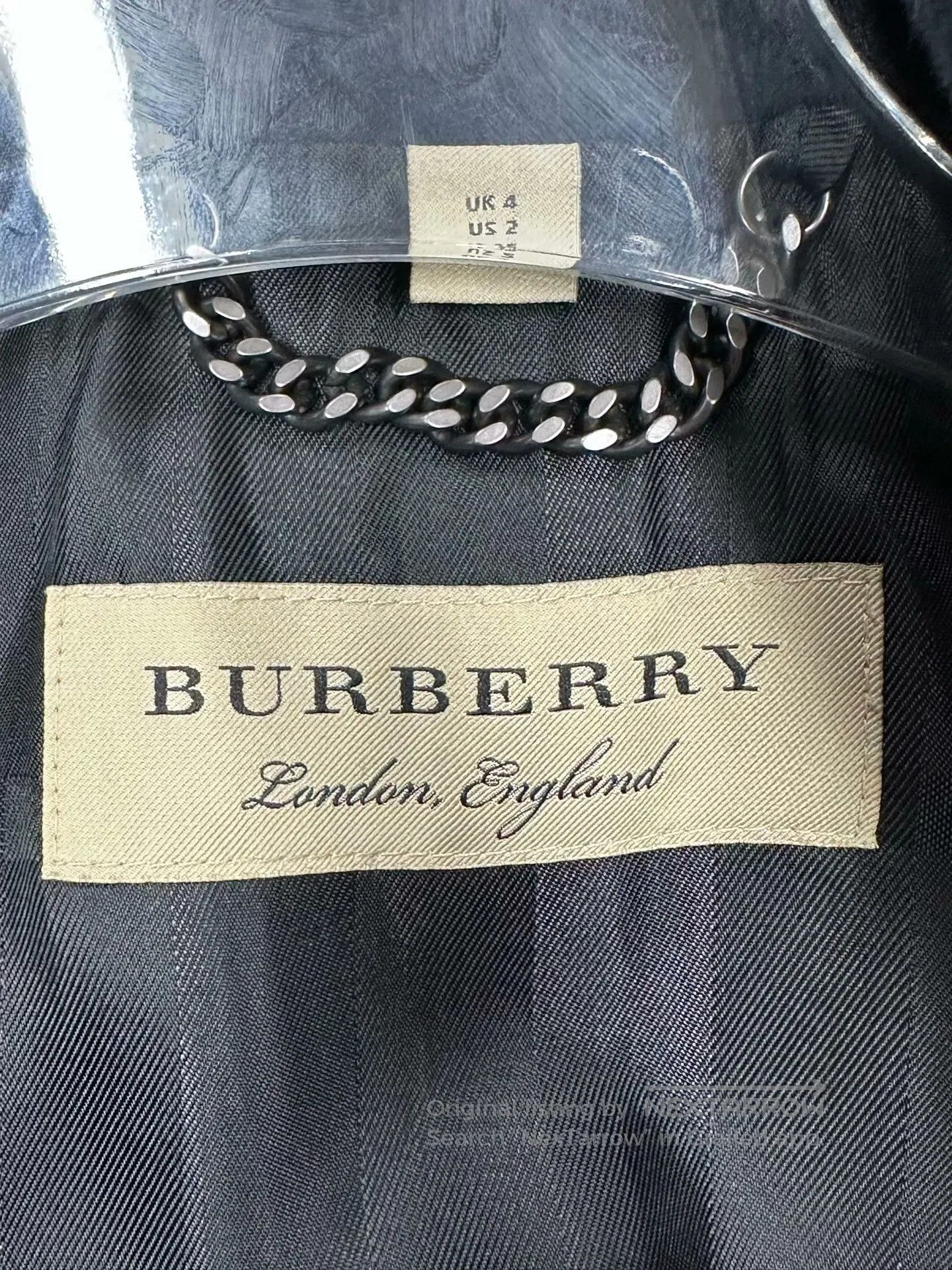 Burberry Burberry Navy Blue Short Flared Sleeve Big Coat| Size XXS / US 00 / IT 34 - 3 Thumbnail