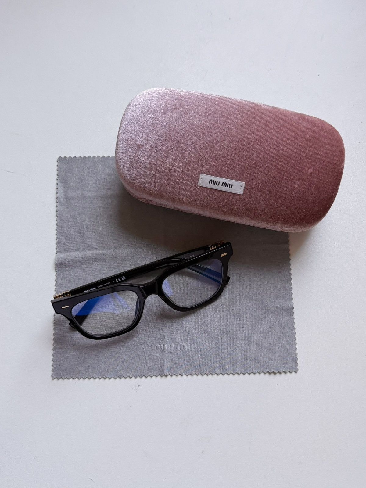 Miu Miu Miu Miu Classic Logo Mens Glasses (Black) Size ONE SIZE - 3 Thumbnail