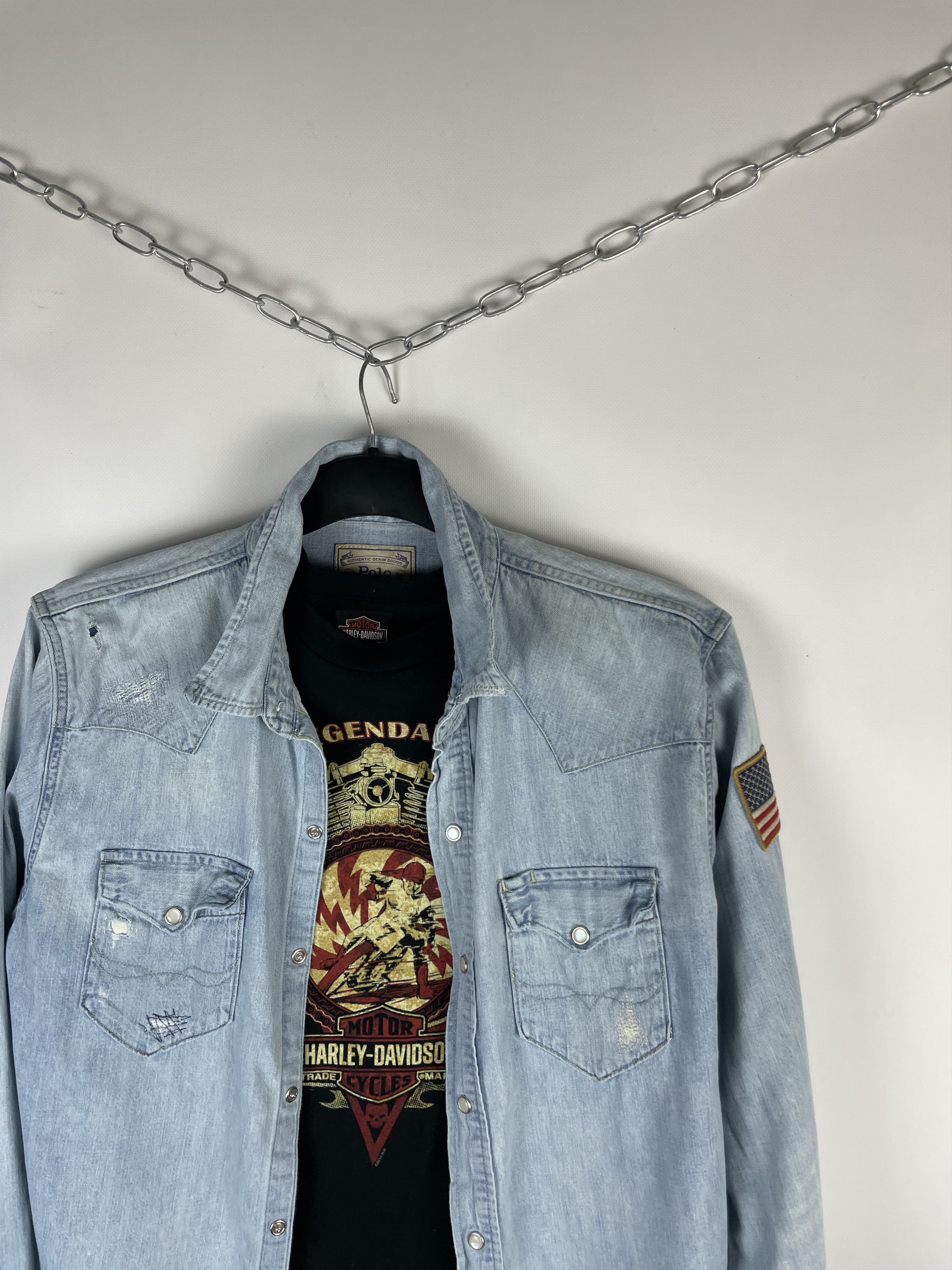 Polo Ralph Lauren Polo Ralph Lauren Vintage Mens Denim Shirt Size US L / EU 52-54 / 3 - 3 Thumbnail
