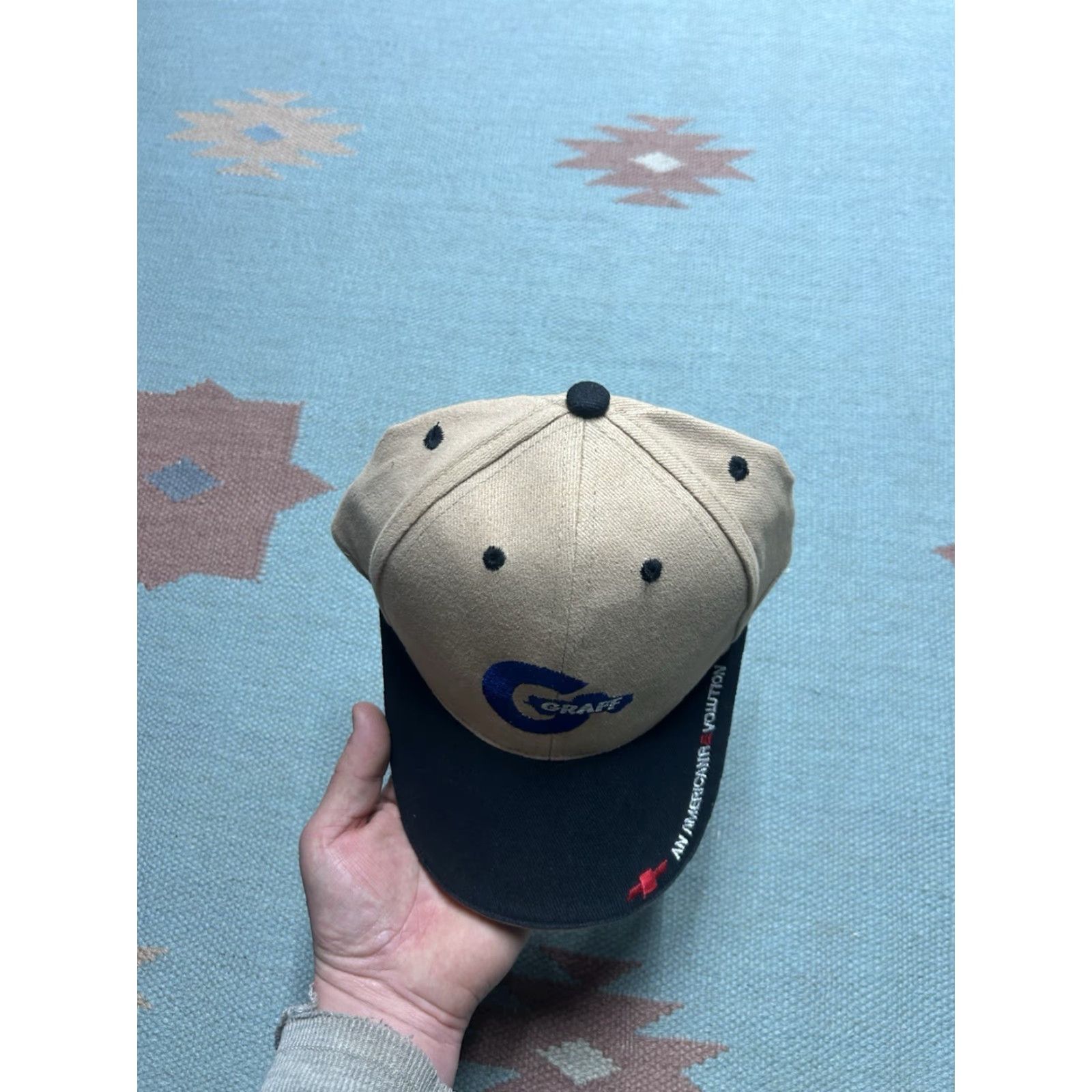 GRAFF VINTAGE Chevrolet Graff hat Baseball Cap Men Adjustable Beige NOS Bay City Michigan Tan City Mens Size ONE SIZE - 4 Thumbnail