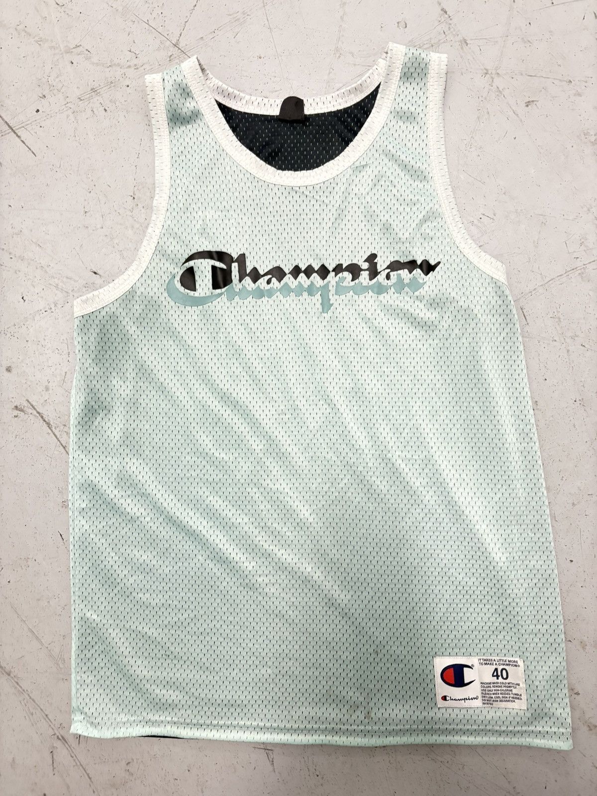 Champion Champion Men's Teal and Black Mesh Tank Jersey Crew Neck Med Size US M / EU 48-50 / 2 - 2 Thumbnail