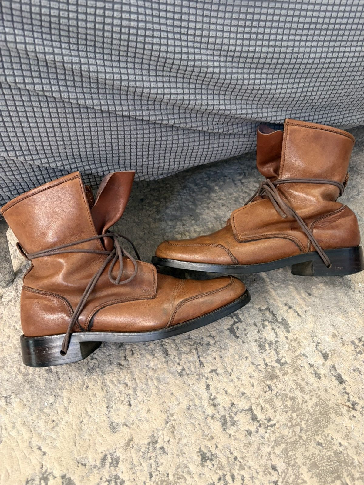 Alfredo Bannister Heel Lace Leather Boots Size US 10 / EU 43 - 2 Thumbnail