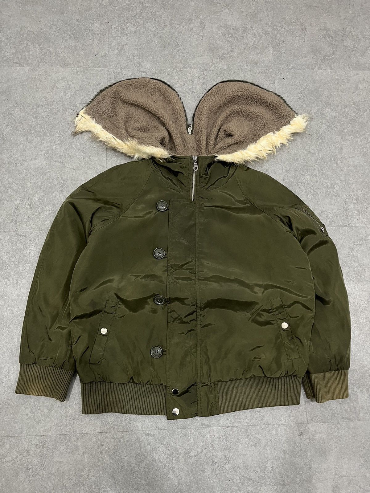 If Six Was Nine × Japanese Brand × Le Grande Bleu (L.G.B.) 2000s Bomber N2B Type KMRii Style Faux Fur Jacket Size US L / EU 52-54 / 3 - 1 Thumbnail