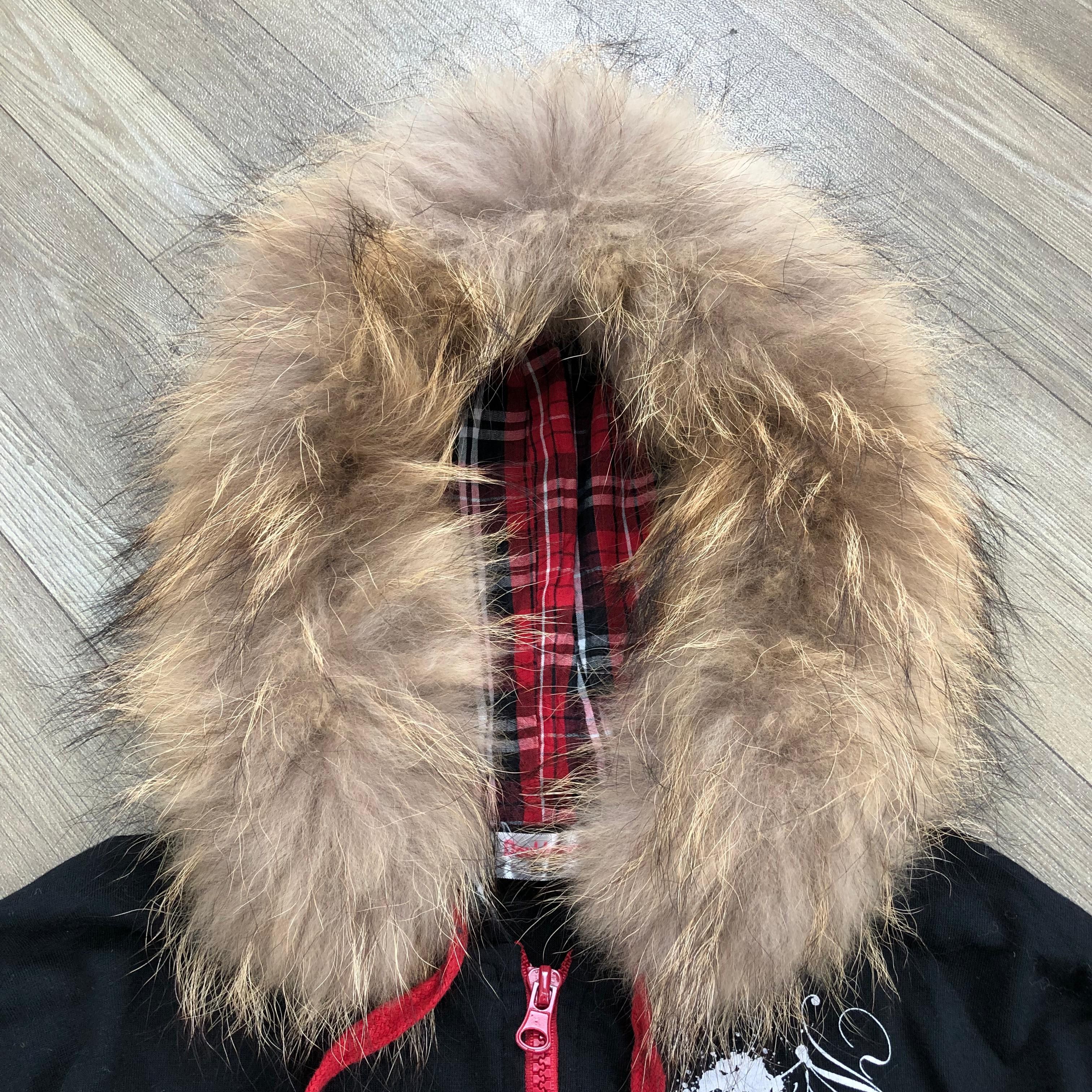 Japanese Brand 2000s Doublefocus Ifsixwasnine Poem Goa Punk Fur Zip Hoodie Size US M / EU 48-50 / 2 - 3 Thumbnail