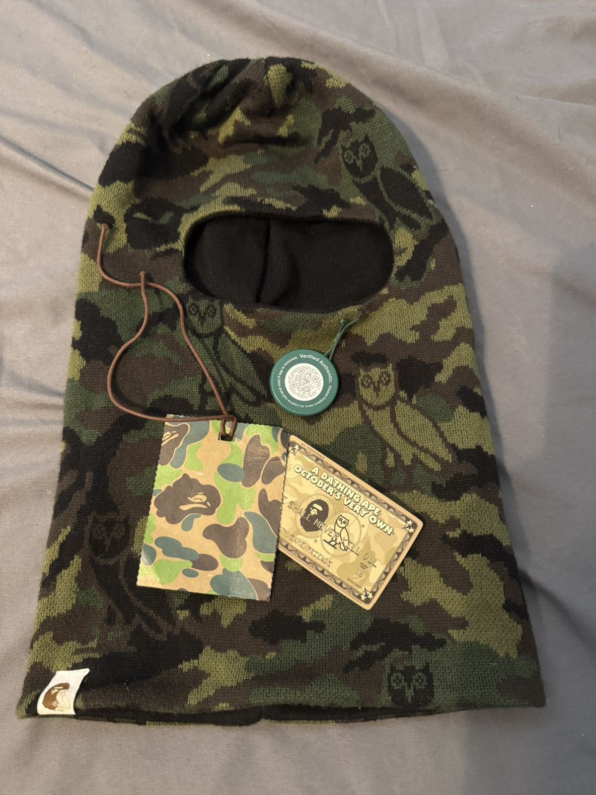 BAPE X OVO Woodland Camo Shark Reversible Balaclava