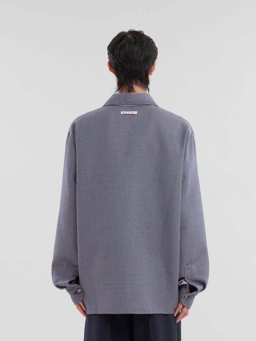 Marni o1w1db11125 Houndstooth-Print Flap-Pocket Shirt in Blue Size US L / EU 52-54 / 3 - 3 Thumbnail