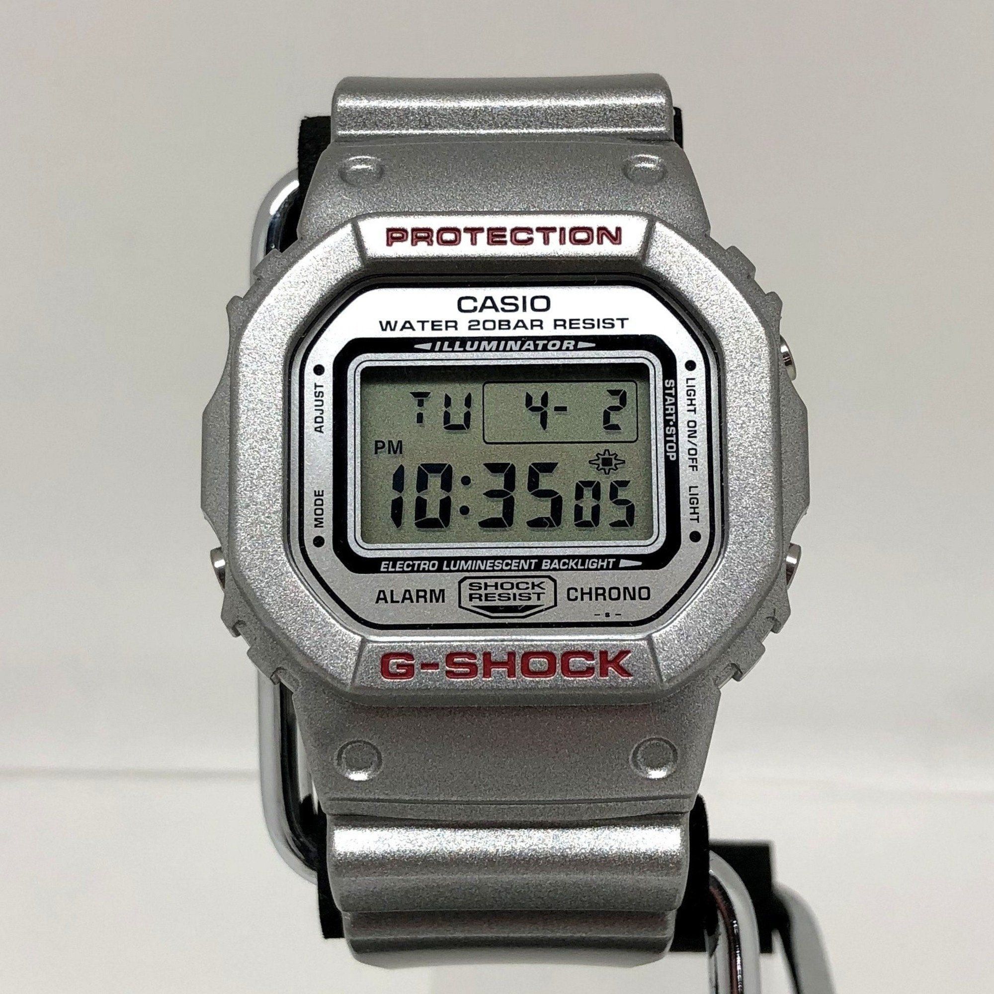 image of Casiog-Shock Watch Dw-5600 Yuji Hirayama Yuriko Ito Shingo Tani Collaboration Digital Quartz Silver