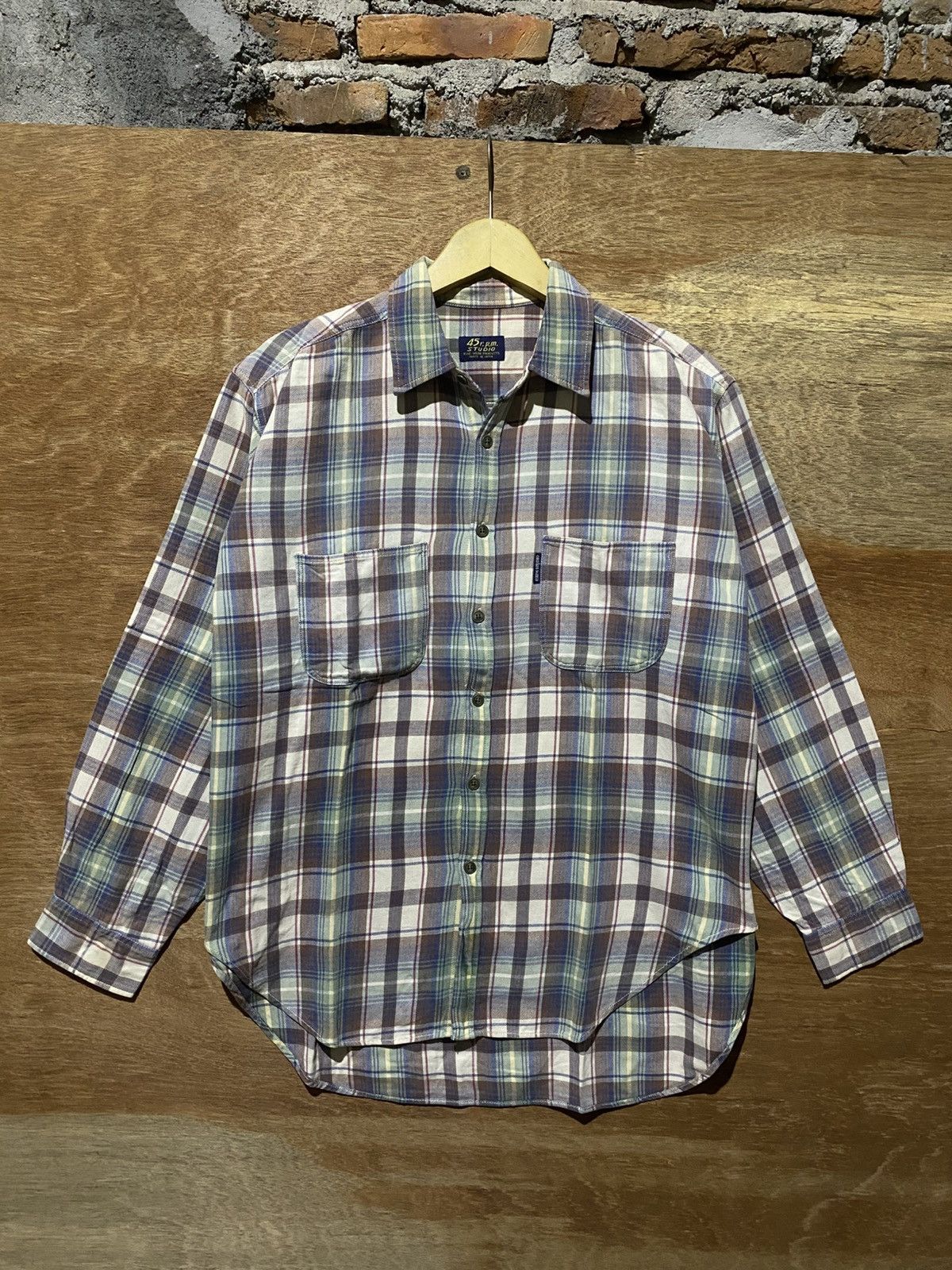 45rpm 💸BINDING OFFER💸 VINTAGE 45RPM PLAID FLANNELSHIRT Size US XL / EU 56 / 4 - 2 Thumbnail
