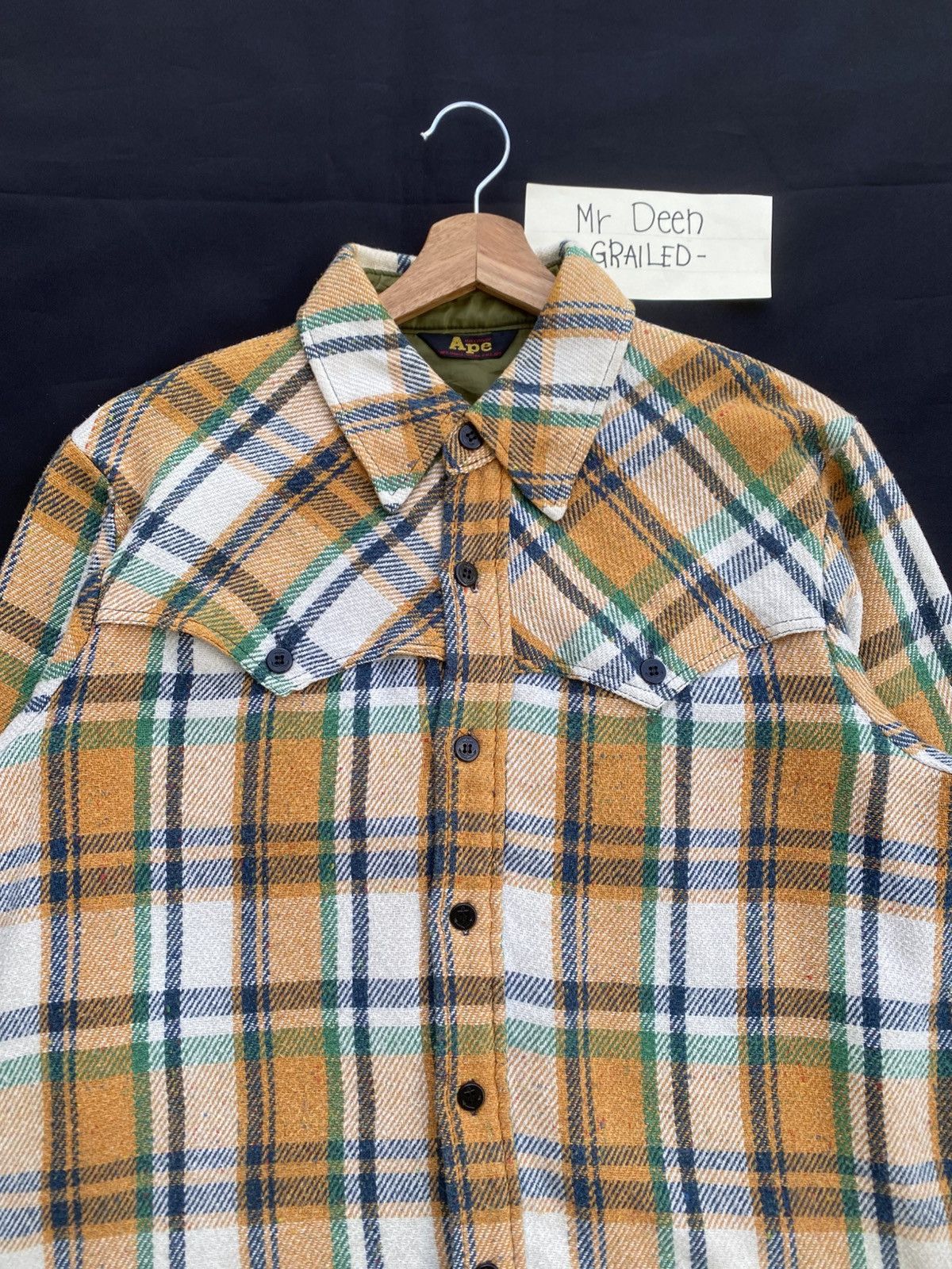 Bape × Vintage Rare Vintage BAPE Checkered Flannel Buttons Shirt Size US M / EU 48-50 / 2 - 6 Thumbnail