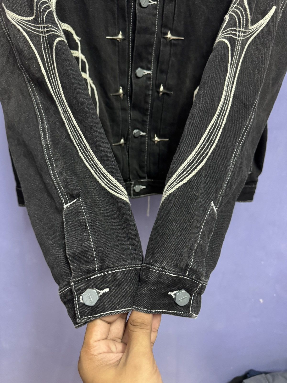 Thug Club THUG CLUB FW23 Black Denim Jacket with Iconic TC Logo Unisex Size US M / EU 48-50 / 2 - 10 Thumbnail