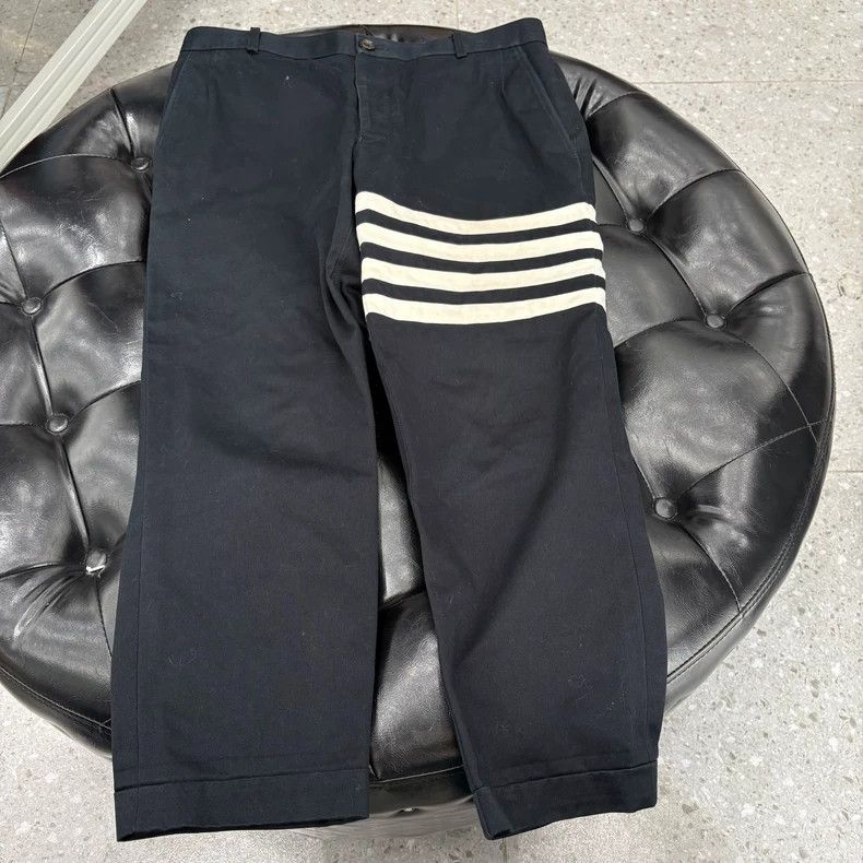 Thom Browne Thom Browne Black cotton casual pants Size US 38 / EU 54 - 1 Thumbnail