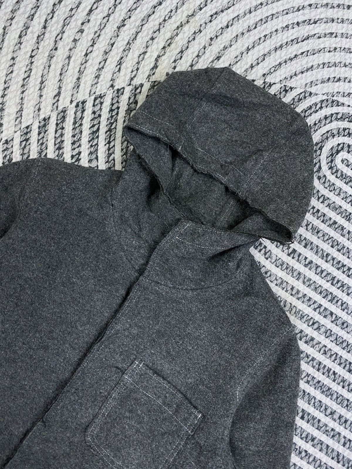 Yohji Yamamoto Yohji Yamamoto Ined Homme Single Pocket Wool Hoodie Jacket Size US M / EU 48-50 / 2 - 6 Thumbnail