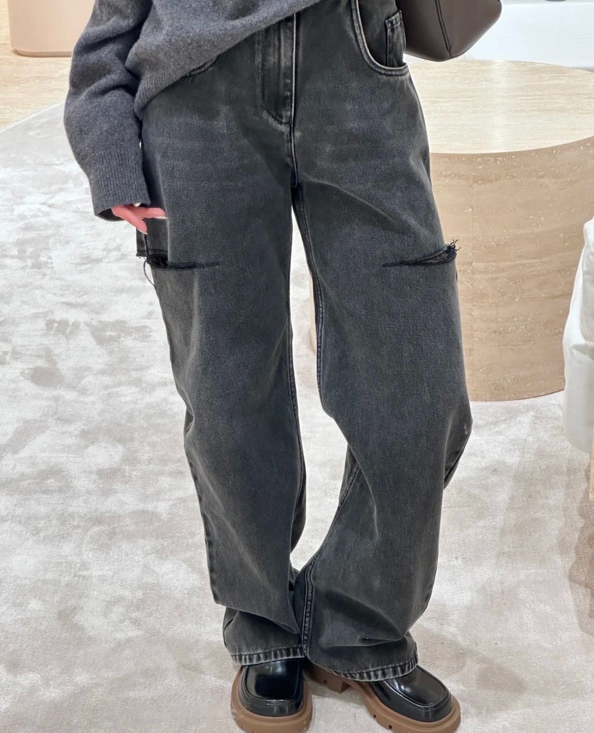 Maison Margiela Maison Margiela One-sided big destruction knife cut leg jea Size US 40 / EU 56 - 2 Thumbnail