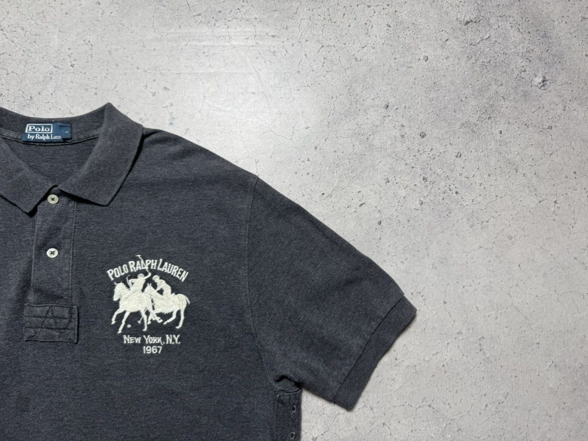 Polo Ralph Lauren Polo Ralph Lauren Big Pony #3 Vintage Polo Shirt Grey Size US L / EU 52-54 / 3 - 2 Thumbnail