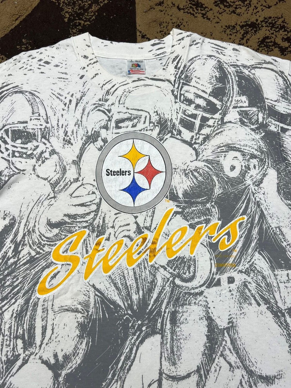 NFL VINTAGE OVP 90s NFL STEELERS TEES Size US M / EU 48-50 / 2 - 3 Thumbnail