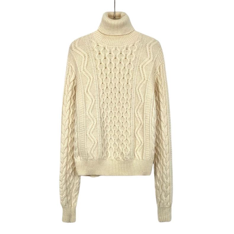 Saint Laurent Paris Saint Laurent A cream-colored half-turtleneck sweater 2504- Size S / US 4 / IT 40 - 1 Thumbnail