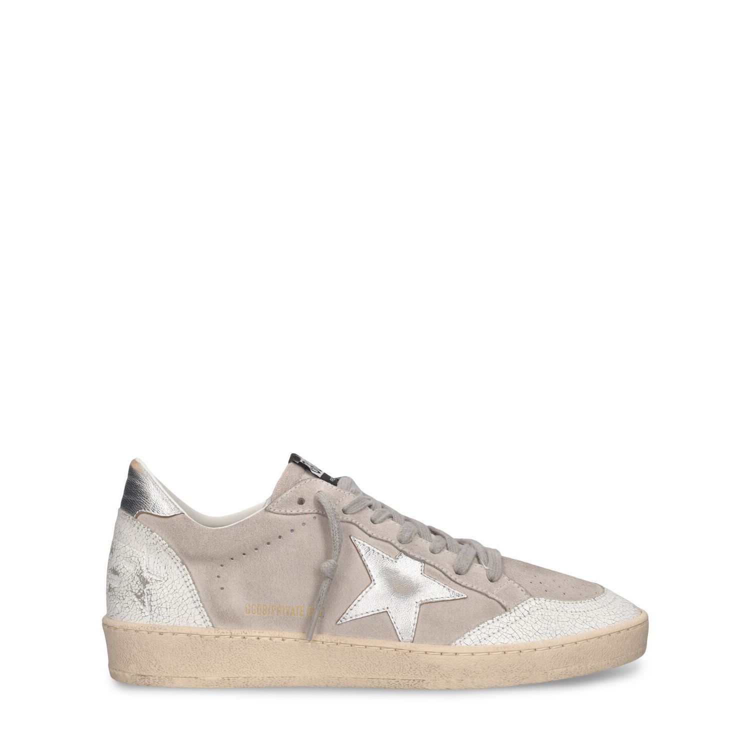 GOLDEN GOOSE Ball Star Women's Gray/Silver Suede Low Top Sne