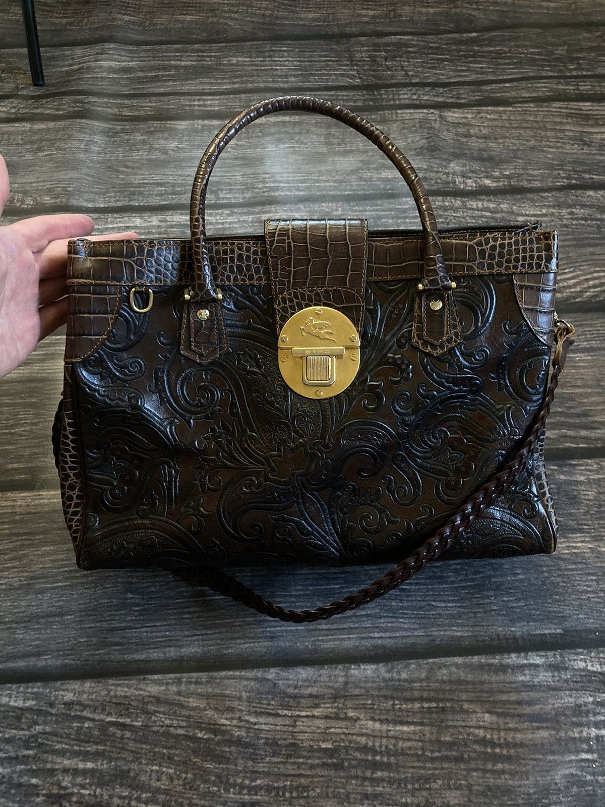 Etro Etro leather flowers vintage big logo bag Size ONE SIZE - 1 Thumbnail