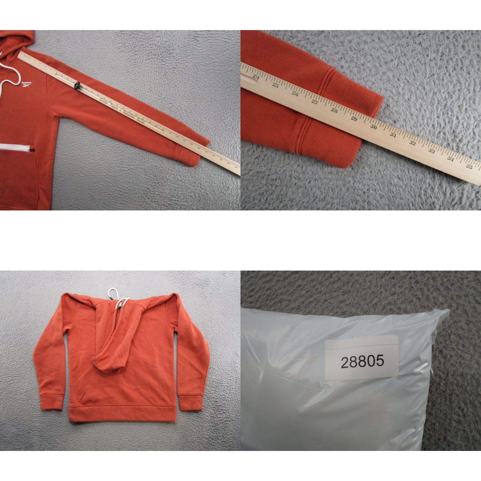 Reebok Reebok Pullover Hoodie Men Size S Orange Kangaroo Pocket Stretch Sweatshirt Size US S / EU 44-46 / 1 - 8 Thumbnail
