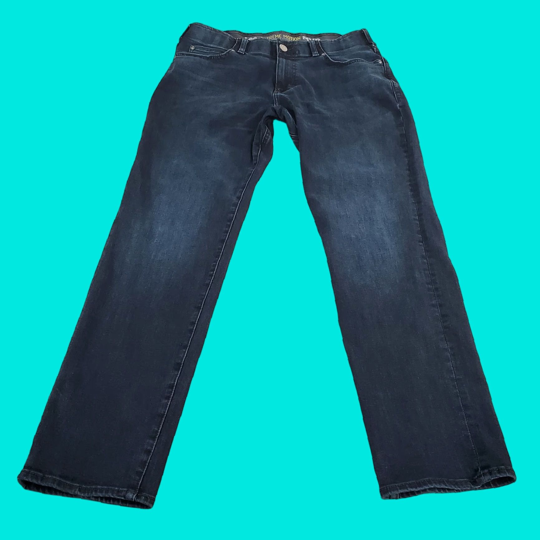Lee Lee Jeans Mens 34x32 Blue Straight Leg Tapered MVP Performance Denim Cotton Jeans Regular Men S Blue 80s 90s Logo Size US 32 / EU 48 - 1 Thumbnail